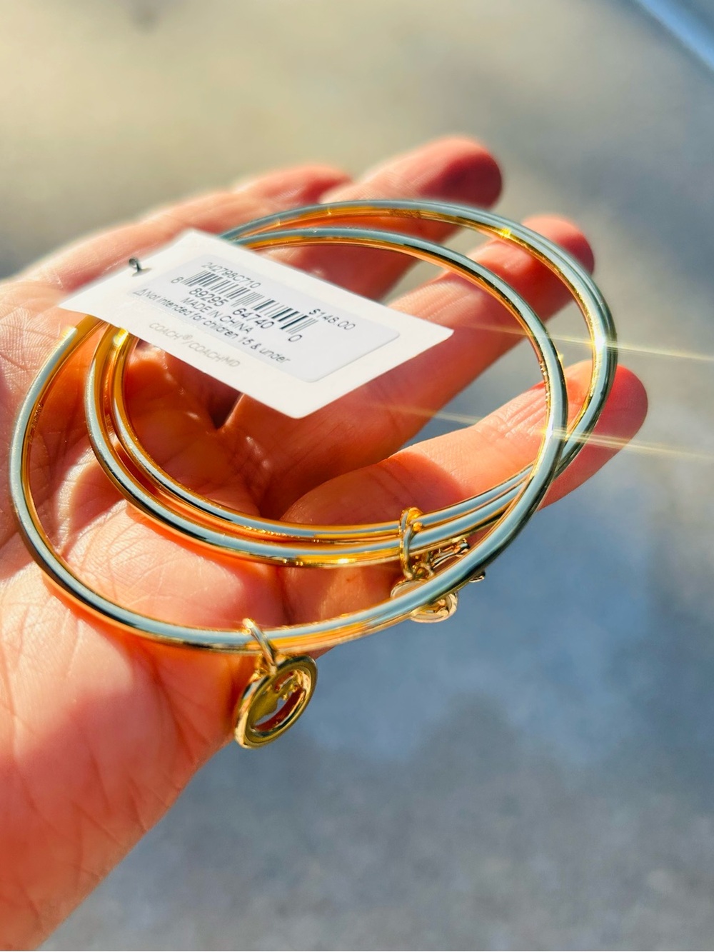 Coach Gold finish set of 3 bracelets - Picture 10 of 11